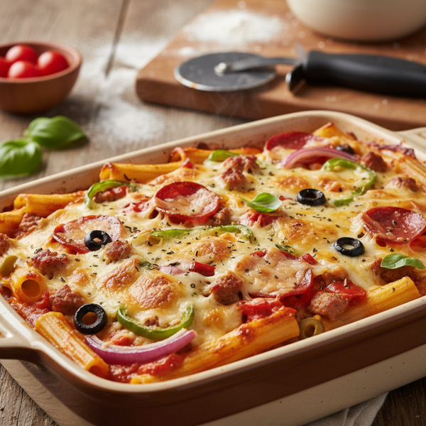 Creamy Cheese Delight Pizza Casserole recipe