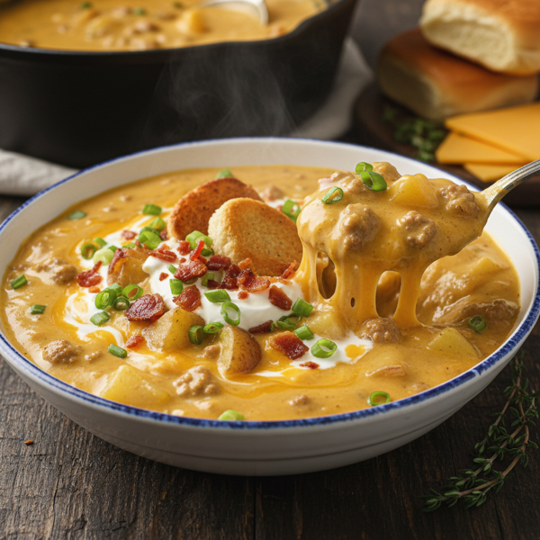 Creamy Cheeseburger Potato Chowder recipe