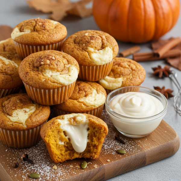 Creamy Cheesecake-Infused Pumpkin Muffins recipe
