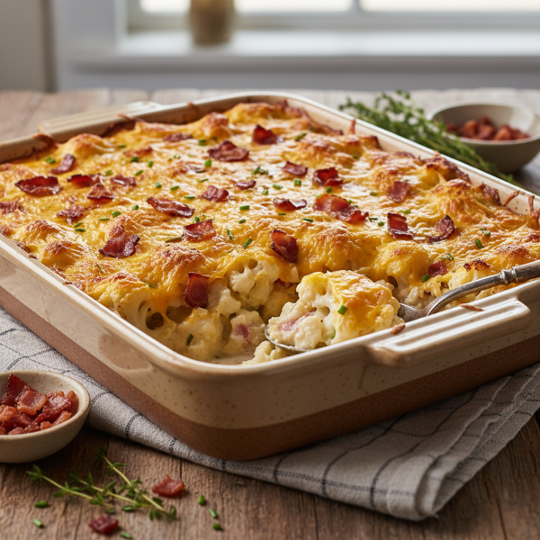 Creamy Cheesy Bacon Cauliflower Bake recipe