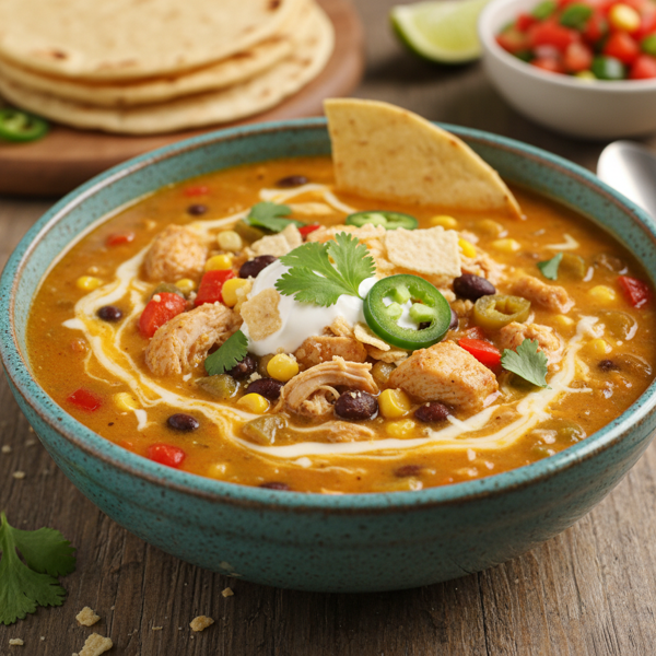 Creamy Cheesy Chicken Enchilada Chowder recipe