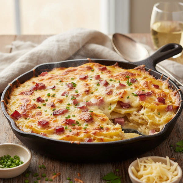 Creamy Cheesy Ham & Potato Bake recipe