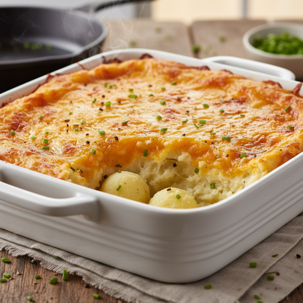 Creamy Cheesy Mashed Potato Casserole recipe