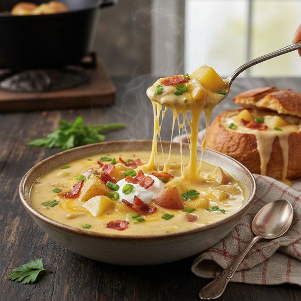 Creamy Cheesy Potato Delight Soup recipe
