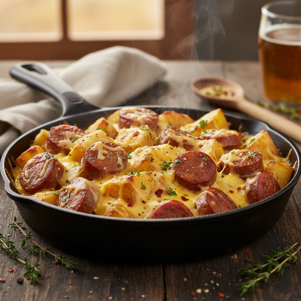 Creamy Cheesy Sausage and Potato Delight recipe