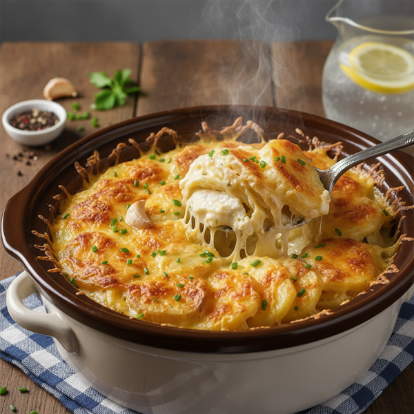 Creamy Cheesy Slow Cooker Potatoes recipe