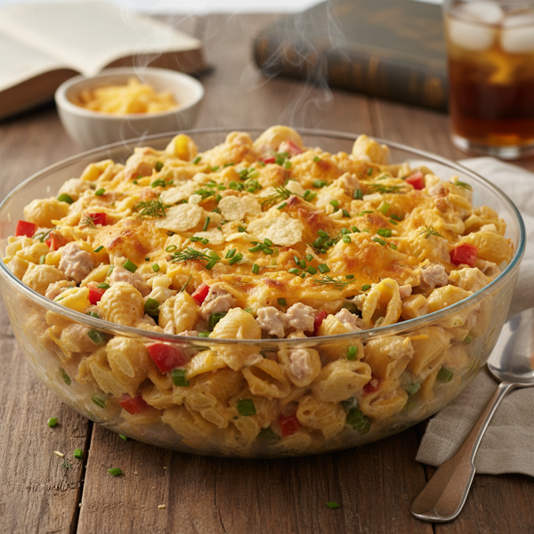 Creamy Cheesy Tuna Shell Salad recipe