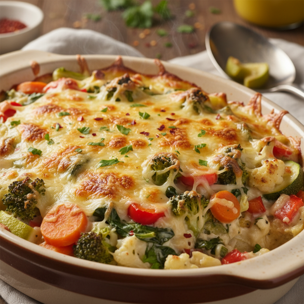 Creamy Cheesy Vegetable Medley Bake recipe