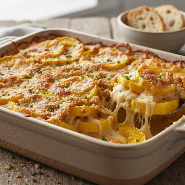 Creamy Cheesy Yellow Squash Casserole recipe