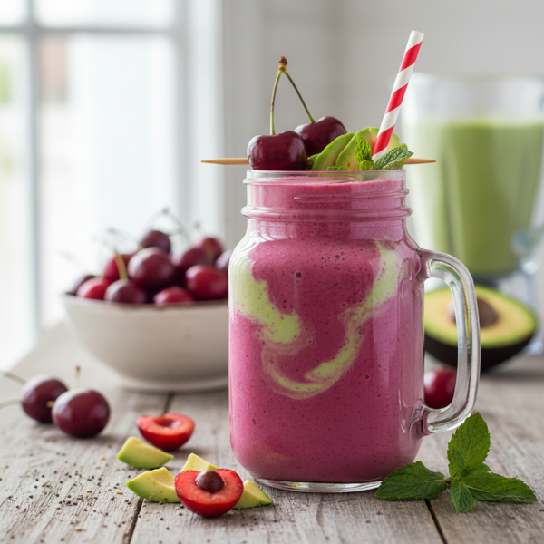 Creamy Cherry Avocado Power Smoothie recipe