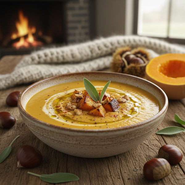 Creamy Chestnut and Butternut Squash Soup recipe