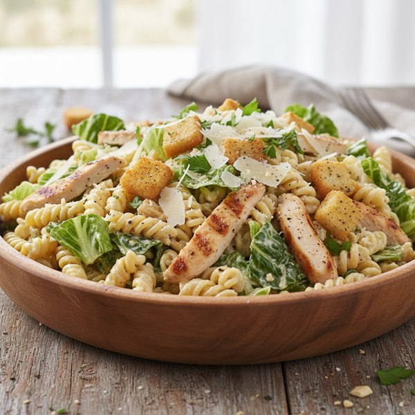 Creamy Chicken Caesar Pasta Salad recipe