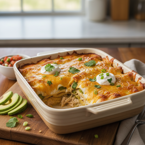 Creamy Chicken Enchilada Casserole Delight recipe