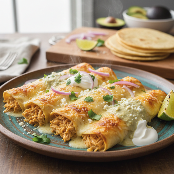 Creamy Chicken Enchiladas Suizas recipe