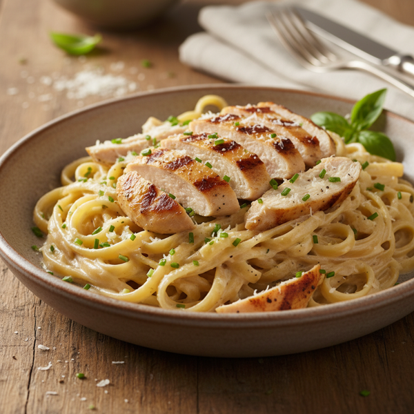 Creamy Chicken Fettuccine Alfredo Delight recipe