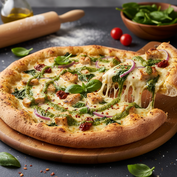 Creamy Chicken Florentine Pizza recipe