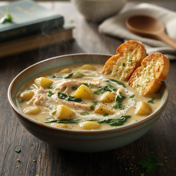 Creamy Chicken Florentine Soup with Potatoes recipe
