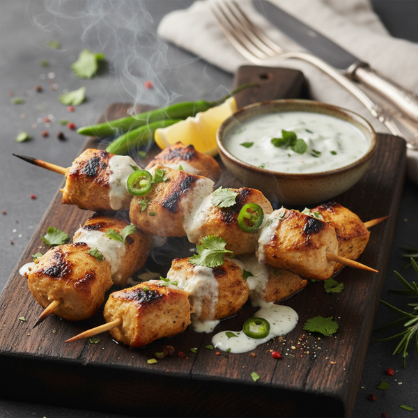Creamy Chicken Malai Kebabs recipe