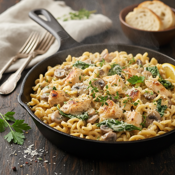 Creamy Chicken Noodle Skillet Delight recipe