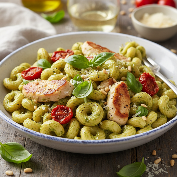 Creamy Chicken Pesto Pasta Delight recipe