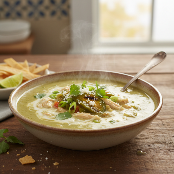 Creamy Chicken Queso Verde Soup recipe