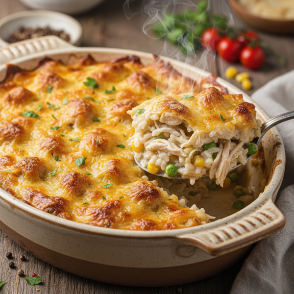 Creamy Chicken Rice Bake recipe