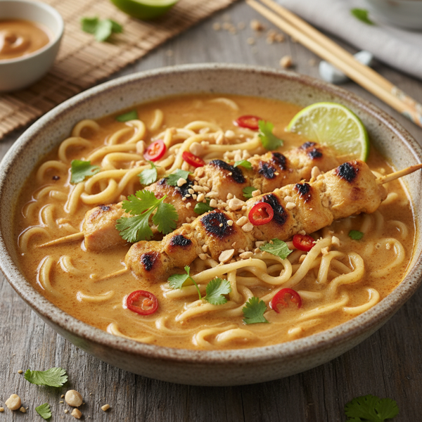 Creamy Chicken Satay Noodle Soup recipe