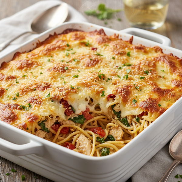 Creamy Chicken Spaghetti Bake recipe