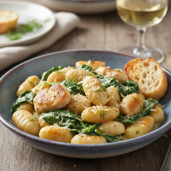 Creamy Chicken Spinach Gnocchi Delight recipe