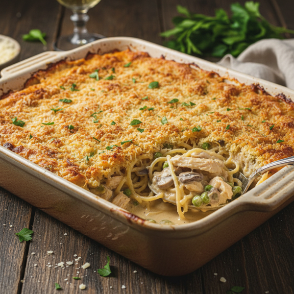 Creamy Chicken Tetrazzini Bake recipe