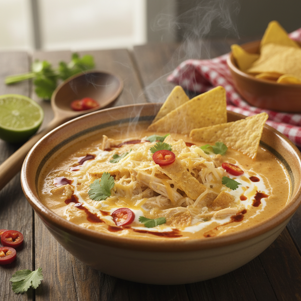 Creamy Chicken Tortilla Soup with Monterey Jack recipe