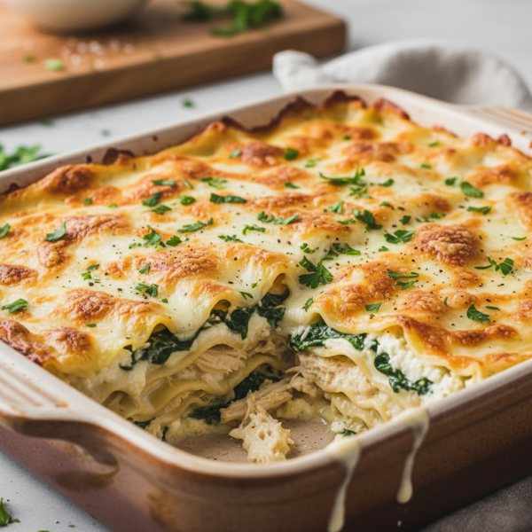 Creamy Chicken White Lasagna recipe