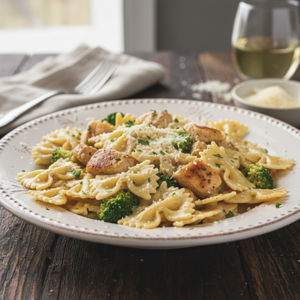 Creamy Chicken & Broccoli Farfalle Delight recipe