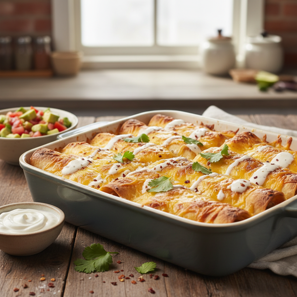 Creamy Chicken & Cheese Enchiladas Delight recipe