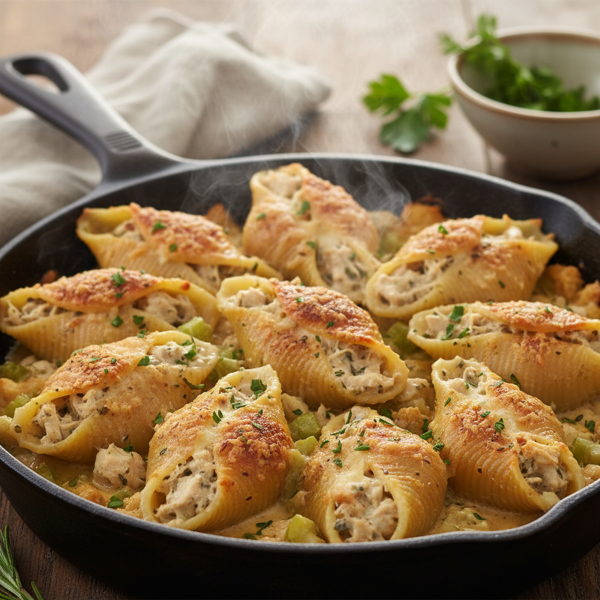 Creamy Chicken & Stuffing Jumbo Shells recipe