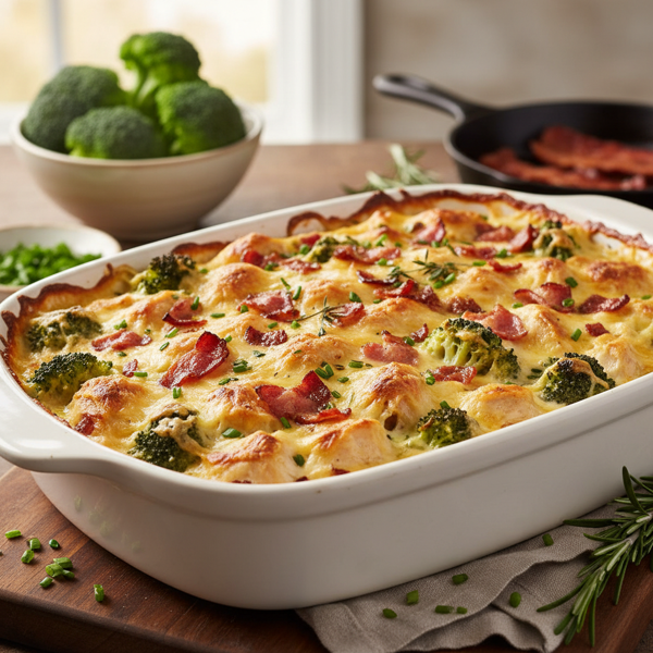 Creamy Chicken and Broccoli Bacon Bake recipe