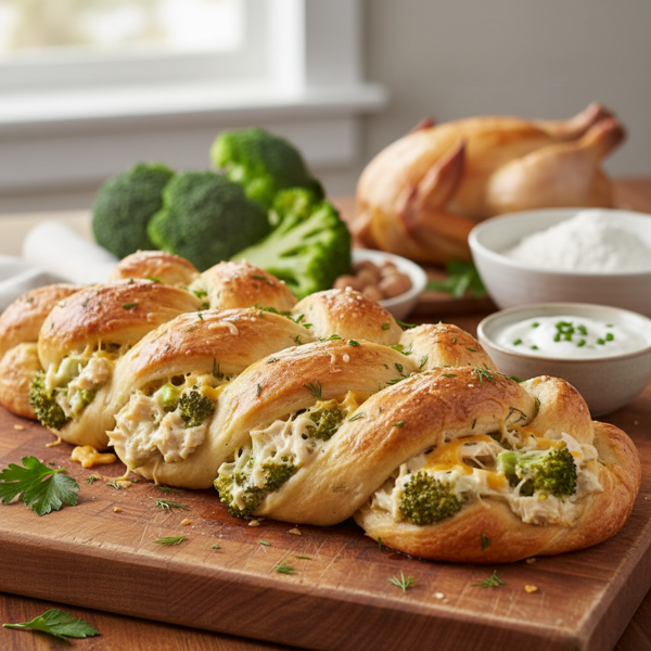 Creamy Chicken and Broccoli Braid Delight recipe