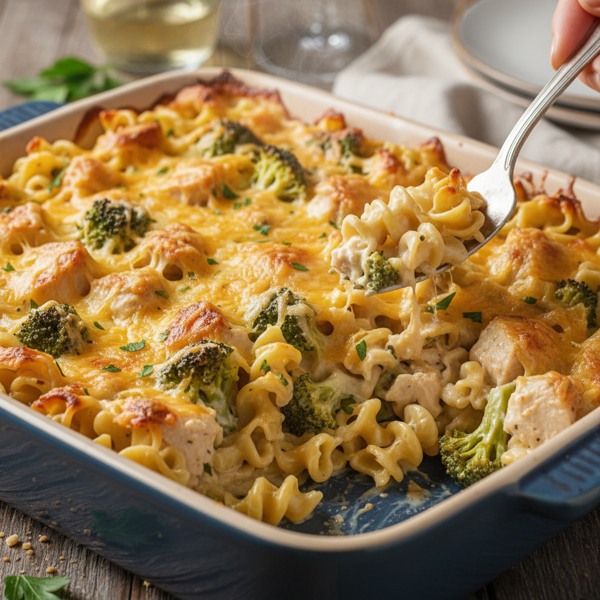 Creamy Chicken and Broccoli Noodle Bake recipe