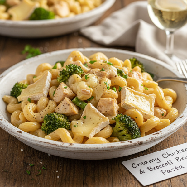 Creamy Chicken and Broccoli Pasta with Brie recipe