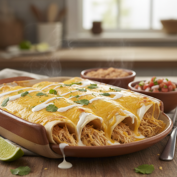 Creamy Chicken and Cheese Enchiladas recipe