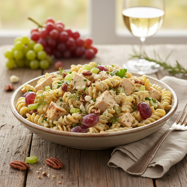 Creamy Chicken and Grape Pasta Salad recipe