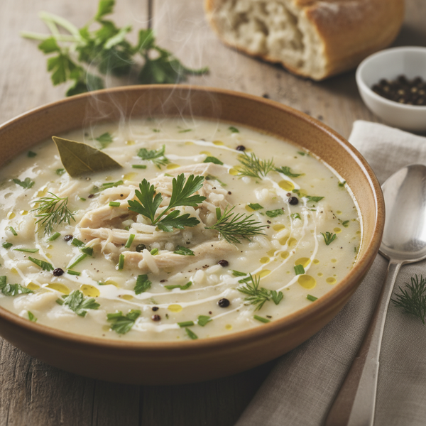 Creamy Chicken and Herb Rice Soup recipe