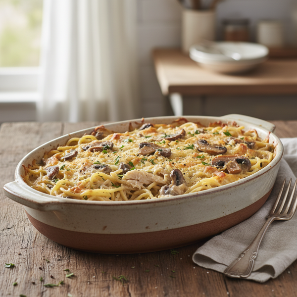 Creamy Chicken and Mushroom Tetrazzini recipe
