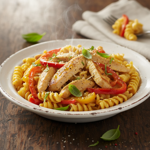 Creamy Chicken and Pepper Pasta Delight recipe