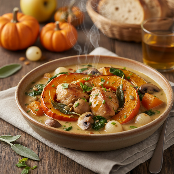 Creamy Chicken and Pumpkin Harvest Stew recipe