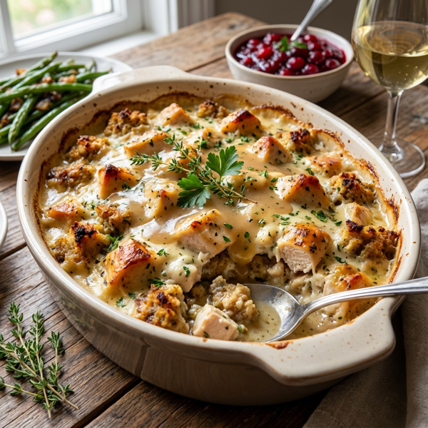 Creamy Chicken and Savory Stuffing Bake recipe