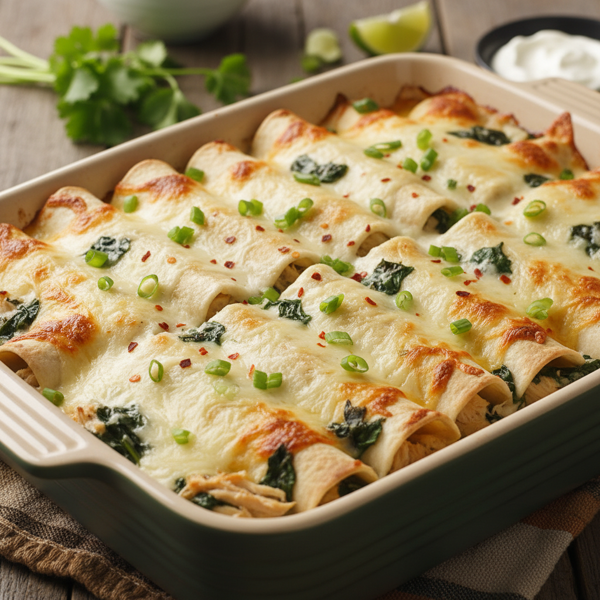 Creamy Chicken and Spinach Enchiladas recipe
