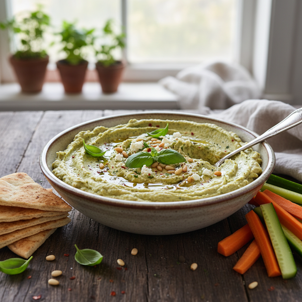 Creamy Chickpea Pesto Fusion Dip recipe