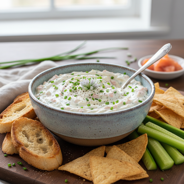 Creamy Chive and Smoked Salmon Dip recipe