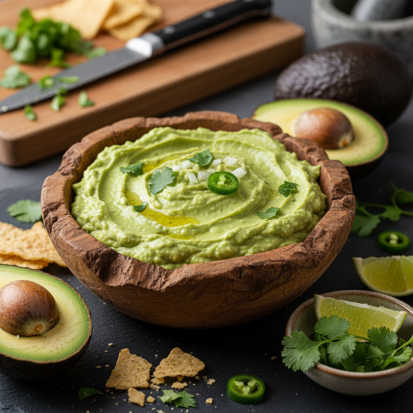 Creamy Cilantro Jalapeño Guacamole recipe